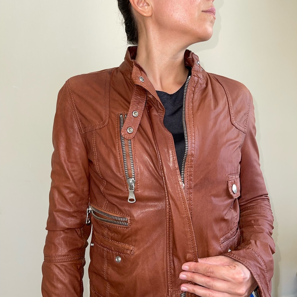 D&G leather brown jacket Dolce & Gabbana  for women